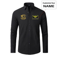 Thumbnail for Googles & Drone Pilot aviation design printed on soft cotton long-sleeve 2D shirt.