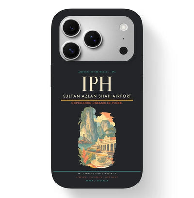 Ipoh Airport (IPH) design on black iPhone 17 Pro MagSafe case
