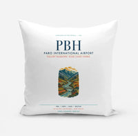 Thumbnail for Paro International Airport (PBH) design on white pillow