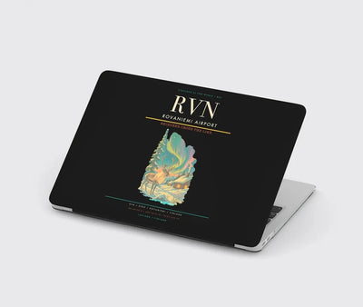 Rovaniemi Airport (RVN) design on black MacBook case