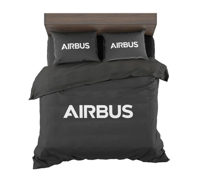 Airbus & Text aviation design on soft cotton blend bedding set.