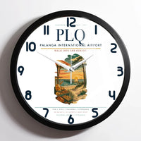 Thumbnail for Palanga International Airport (PLQ) design on white framed wall clock