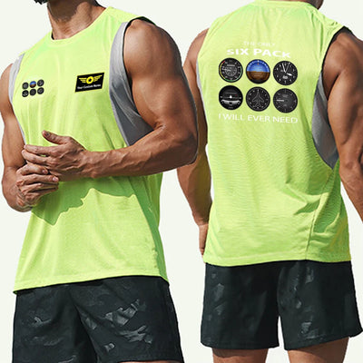 The Only Six Pack I Will Ever Need Sleveless Quick Dry Sports aviation design printed on quick-dry breathable fabric men's ta.