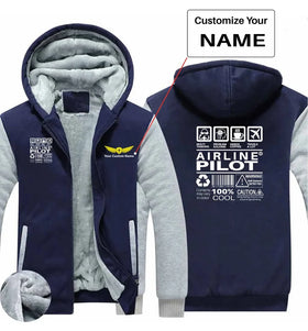 Airline Pilot Label Zipped Sweatshirts