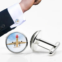 Thumbnail for Side view of Beautiful Airbus A330 on Approach copy aviation cuff links in polished metal, polished finish.
