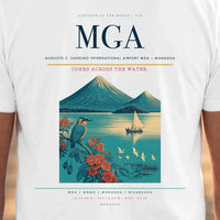 Thumbnail for Augusto C. Sandino International Airport (MGA) double-side t-shirt design close-up cover