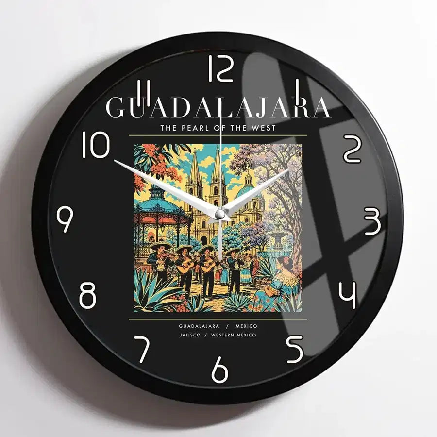 GUADALAJARA - Poster - Wall Clock Framed - Black