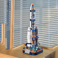 Thumbnail for Dawn Five Rocket Astronaut Building Blocks aviation themed Lego-style model aircraft in ABS plastic.