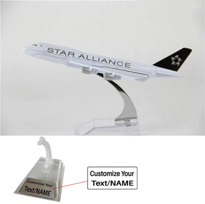 Boeing 747 (Star Alliance Livery) Airplane Model (16CM) aviation themed 16-18cm scale model aircraft, diecast metal.