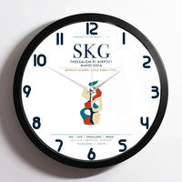 Thumbnail for Thessaloniki Airport Makedonia (SKG) design on white framed wall clock
