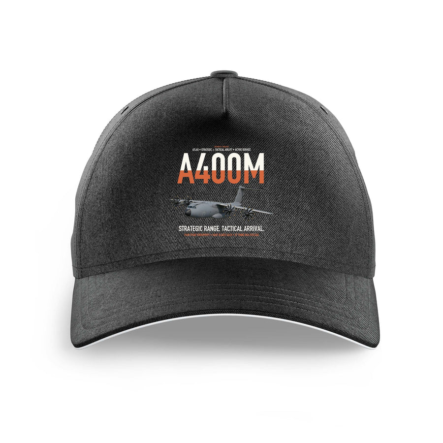 Airbus A400M Atlas design on black printed hat