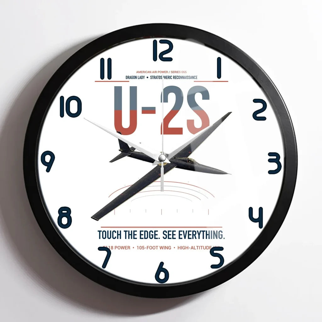 U-2S Dragon Lady design on white framed wall clock