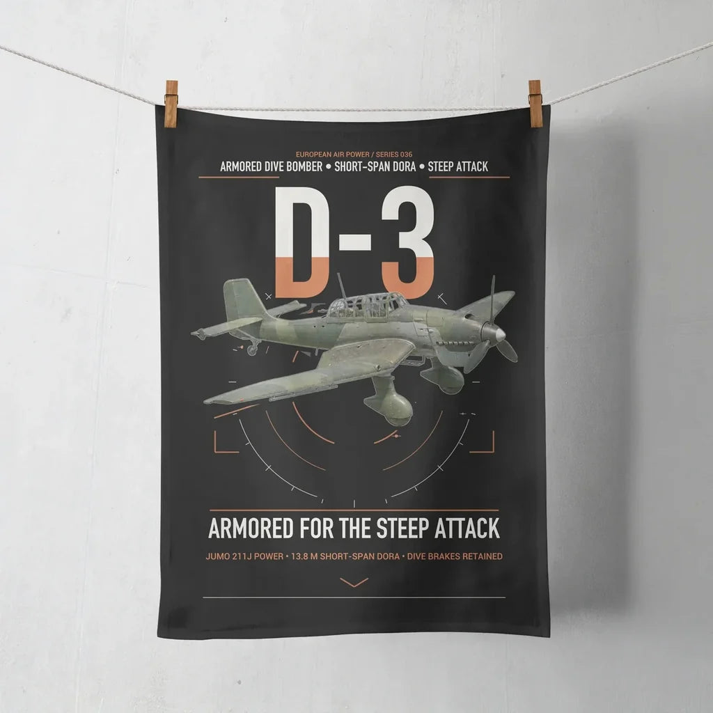 Junkers Ju 87D-3 design on black towel