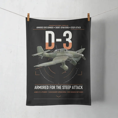 Junkers Ju 87D-3 design on black towel