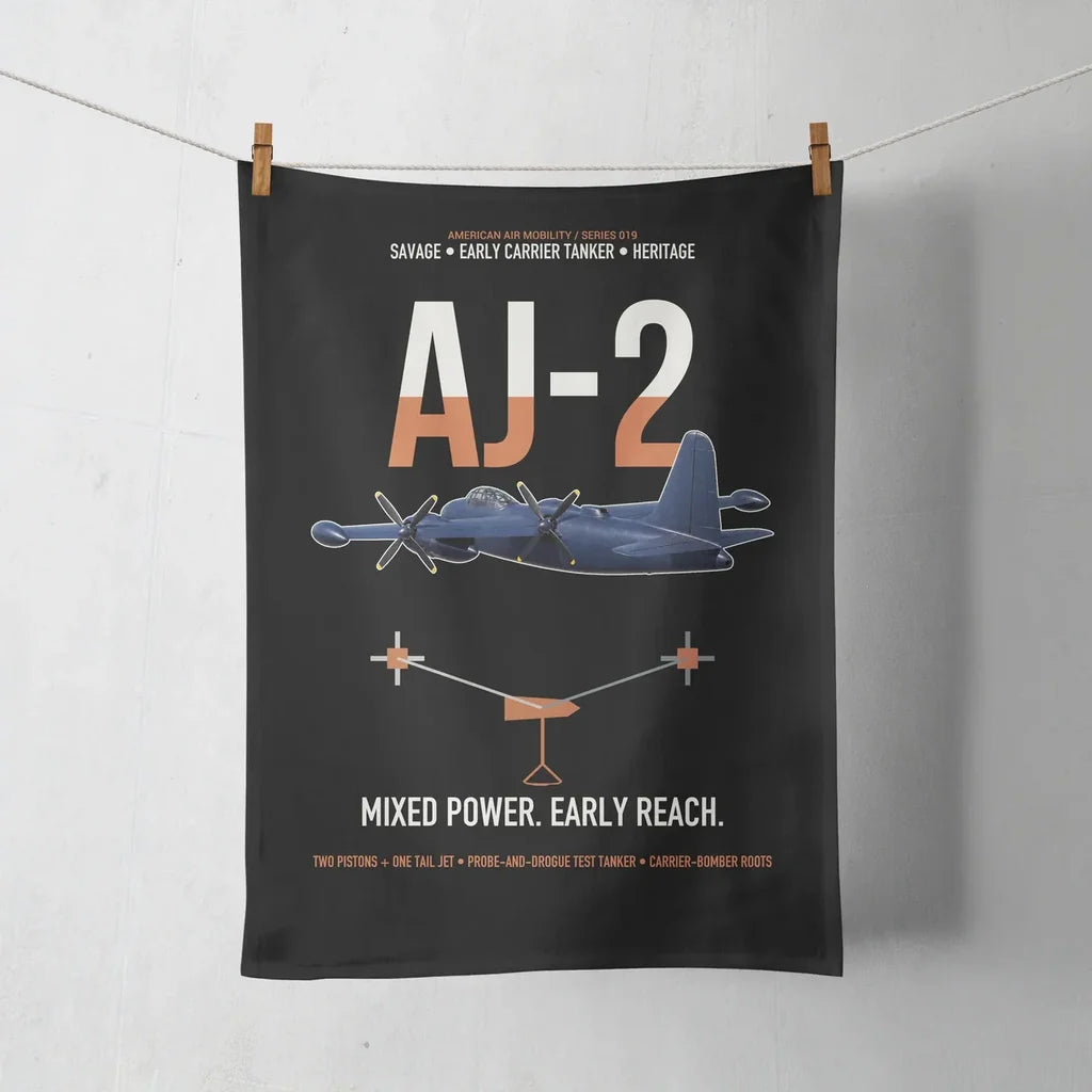 AJ-2 Savage Tanker design on black towel