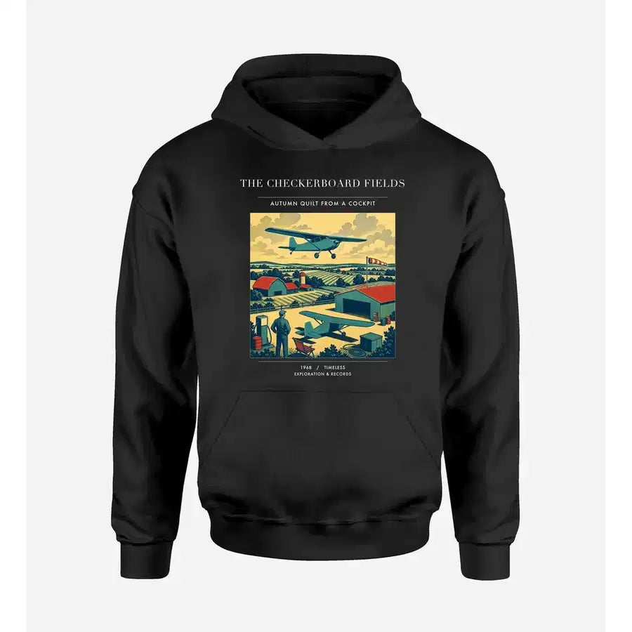 VINTAGE G4201 - The Checkerboard Fields - Premium Hoodie design on black premium