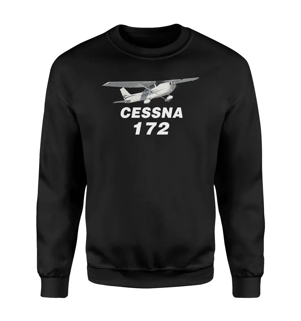 The Cessna 172 aviation design printed on soft cotton blend sweatshirt.