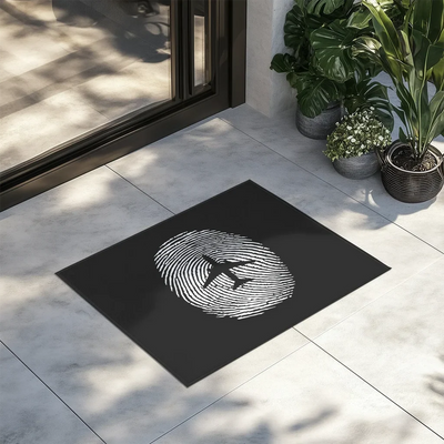 Aviation Finger Print aviation design on durable fibre with non-slip backing door mat.