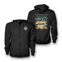 Thumbnail for VINTAGE G4128 - The Supersonic Dream - Premium Zipped Hoodie design on black