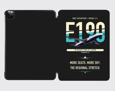 Embraer E190 design on black ipad tablet case