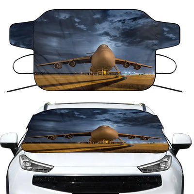 Amazing Military Aircraft at Night Car aviation design on car windshield cover.