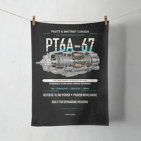 Thumbnail for PT6A-67 design on black towel