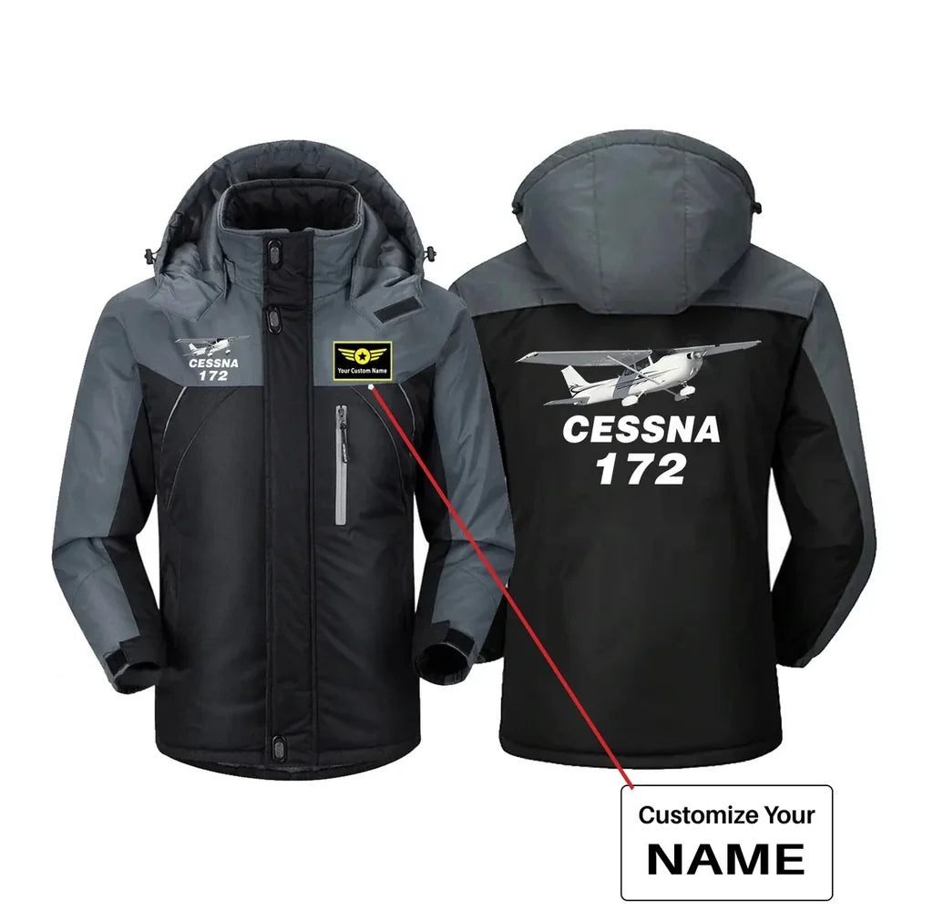 The Cessna 172 aviation design printed on heavyweight insulated shell thick winter jacket.