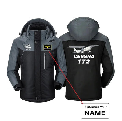 The Cessna 172 aviation design printed on heavyweight insulated shell thick winter jacket.