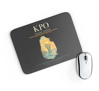 Pohang Airport (KPO) design on black rectangle mouse pad