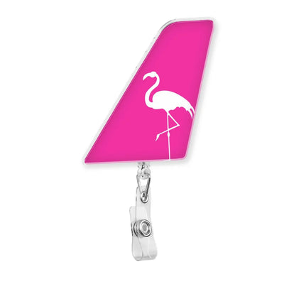 Silver Airlines aviation design on durable plastic with metal clip tail-shape retractable ID card badge.
