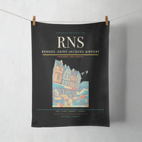 Thumbnail for Rennes–Saint-Jacques Airport (RNS) design on black towel