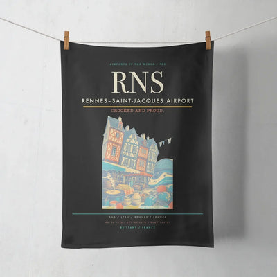Rennes–Saint-Jacques Airport (RNS) design on black towel