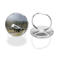 Thumbnail for Departing Singapore Airlines A380 aviation ring in stainless steel.