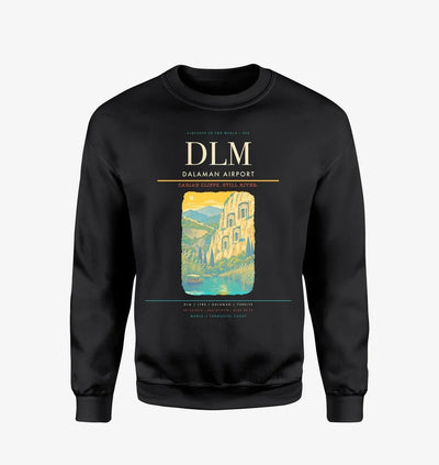 Dalaman Airport (DLM) design on black sweatshirt