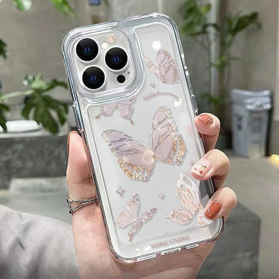 High-end butterfly Protective aviation print fashion iPhone case, fits iPhone.