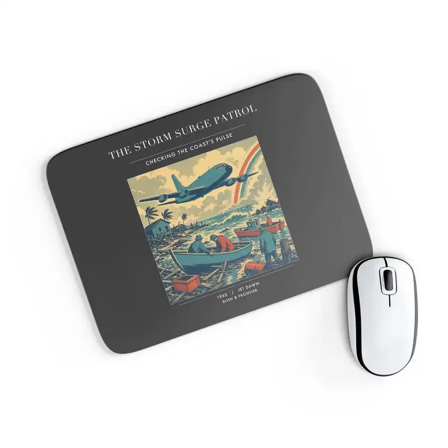 VINTAGE G4367 - The Storm Surge Patrol - Designed Mouse Pads design on black rectangle