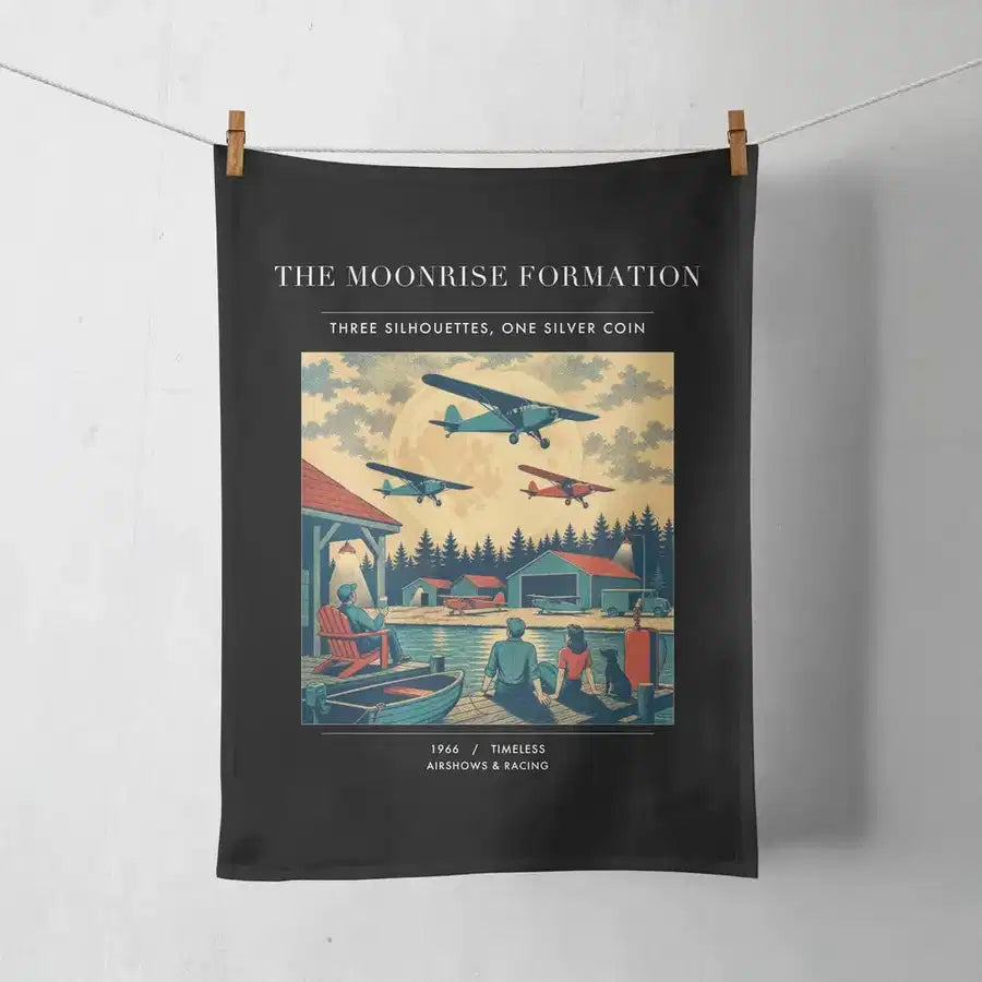 VINTAGE G4431 - The Moonrise Formation - Designed Towels design on black