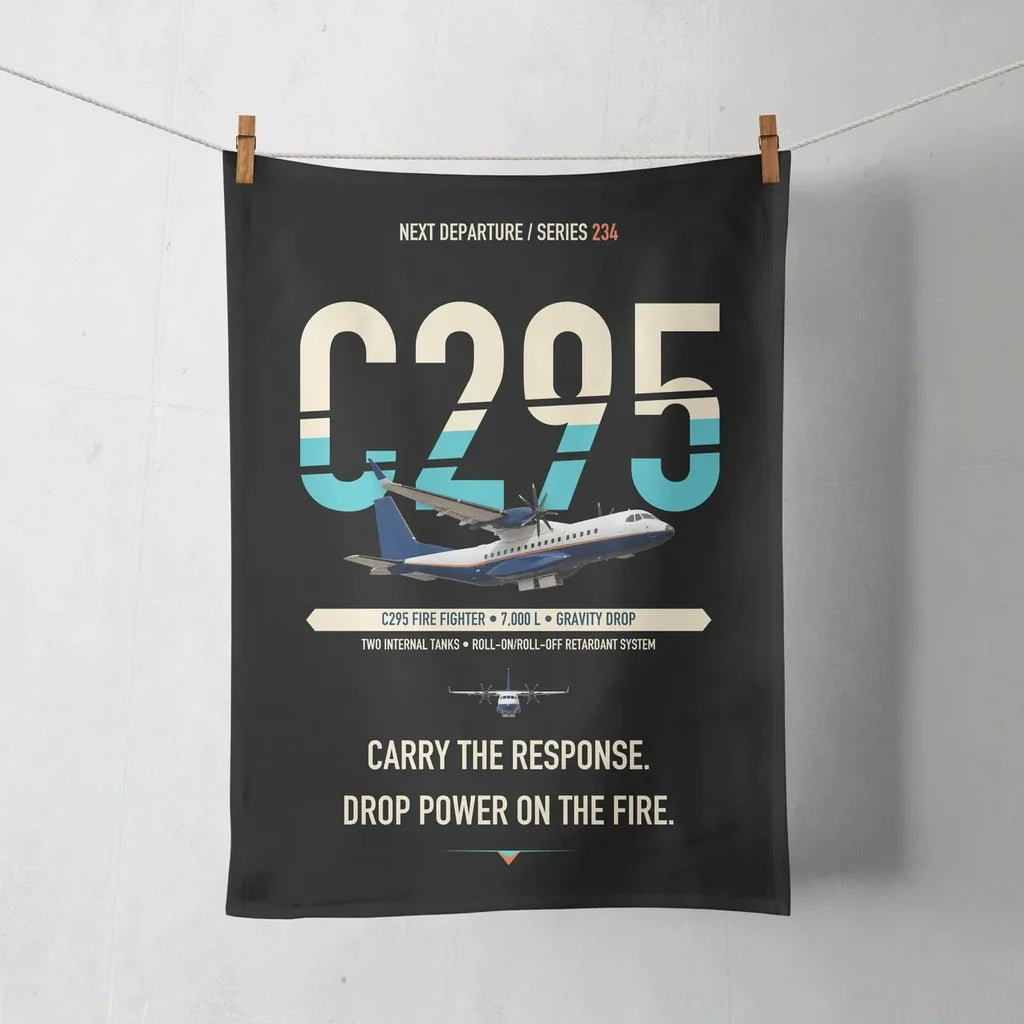 Airbus C295 Firefighter design on black towel