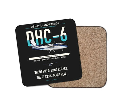 DHC-6 Twin Otter Classic 300-G design on black 1 piece coaster