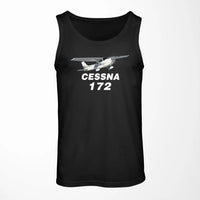 Thumbnail for The Cessna 172 aviation design on breathable cotton tank top.