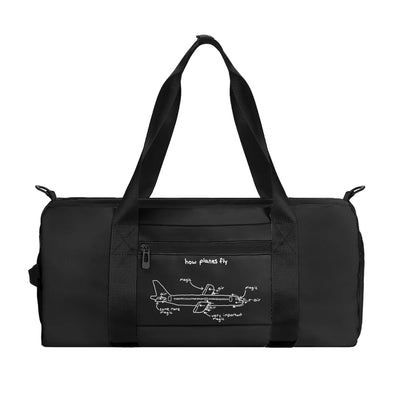 How Planes Fly aviation sports bag in durable nylon.