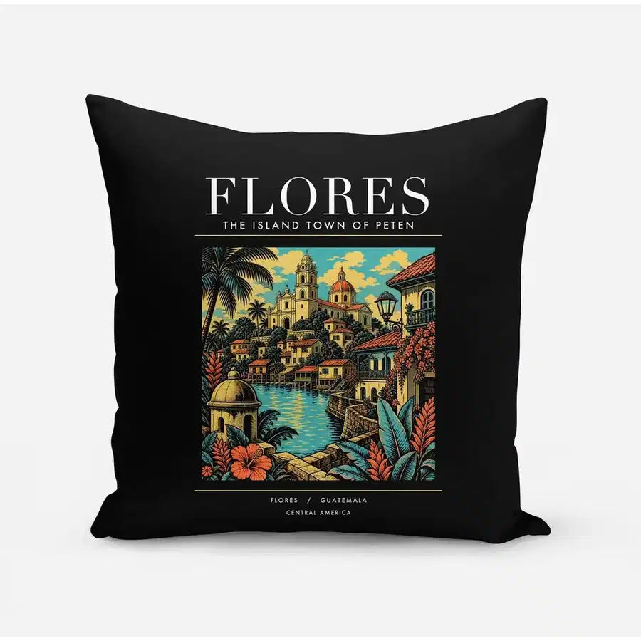 FLORES - Poster - Pillow - Black