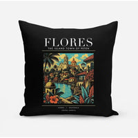 Thumbnail for FLORES - Poster - Pillow - Black