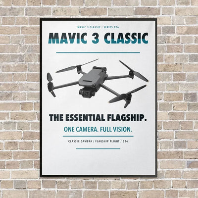 DJI Mavic 3 Classic vertical canvas print - framed - white background