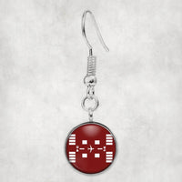 Thumbnail for Special Runway-Red aviation earrings, hypoallergenic alloy body with engraved detail.