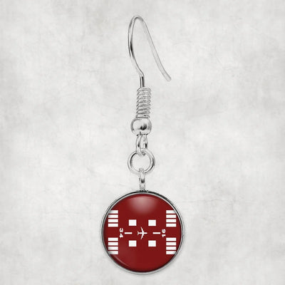 Special Runway-Red aviation earrings, hypoallergenic alloy body with engraved detail.