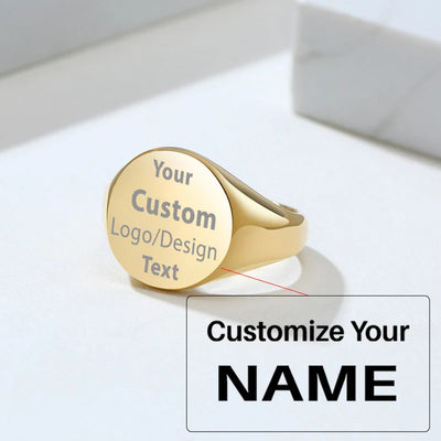 Your Custom Design & Image & Logo & Text Design 14MM Stainless Steel Smooth Ring (1) aviation ring in stainless steel.
