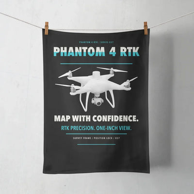 DJI Phantom 4 RTK design on black towel