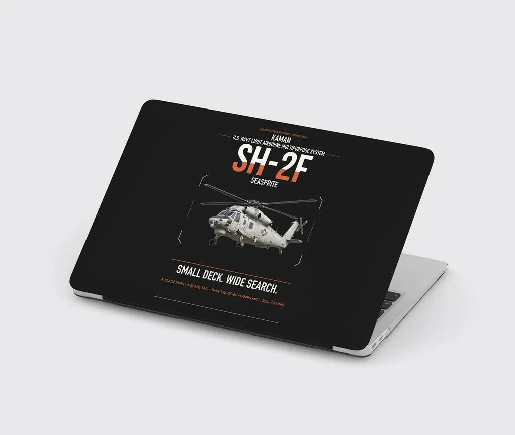 Kaman SH-2F Seasprite design on black MacBook case