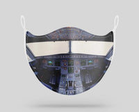 Thumbnail for Airbus A320 Cockpit Wide aviation face mask in breathable cotton blend.